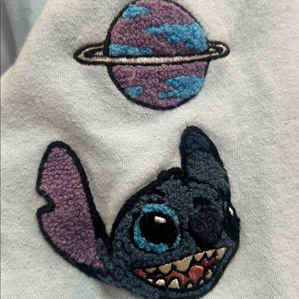 DISNEYLAND - Women's Light Blue STITCH Full Zip Hoodie - Picture 6 of 11